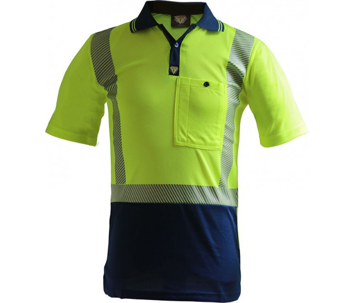 Caution Day/Night Segmented Tape Microfibre Polo